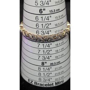 Ross-Simons Sterling Silver 925 CZ Tennis Link Bracelet 7" Two-Tone 13.4g